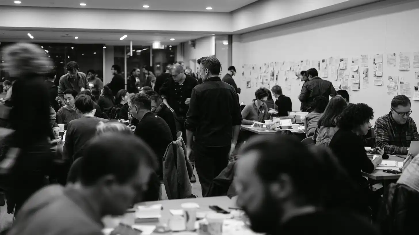Participants collaborating during a Machine & Folk workshop